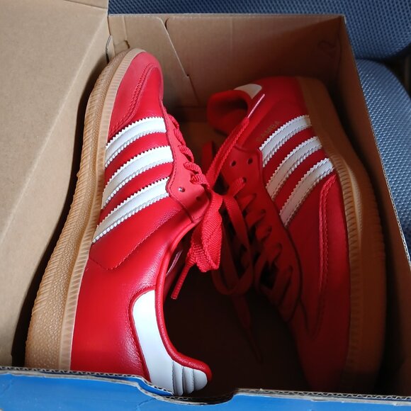 Adidas Samba OG Women Sneakers 8 (Tag is 7.5) Red w/Bonus Pair of Loved Gazelles - Picture 2 of 14